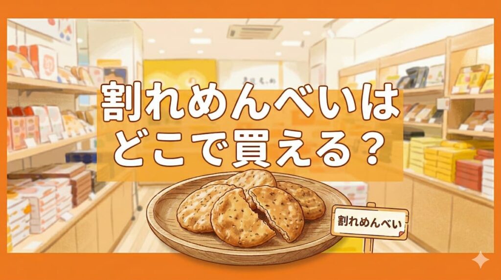 岡土産のめんべいがどこで買えるか紹介するアイキャッチ画像