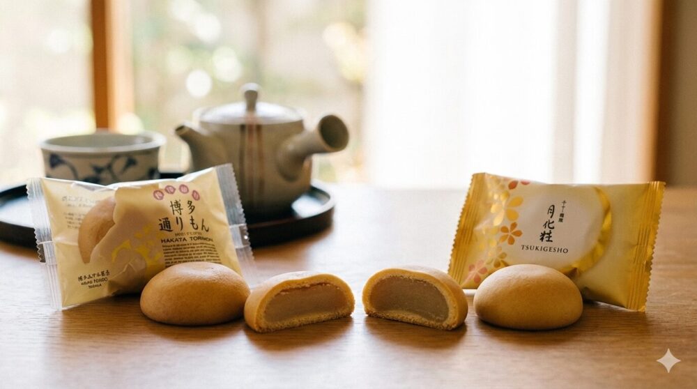 博多通りもんと月化粧のパッケージと中身