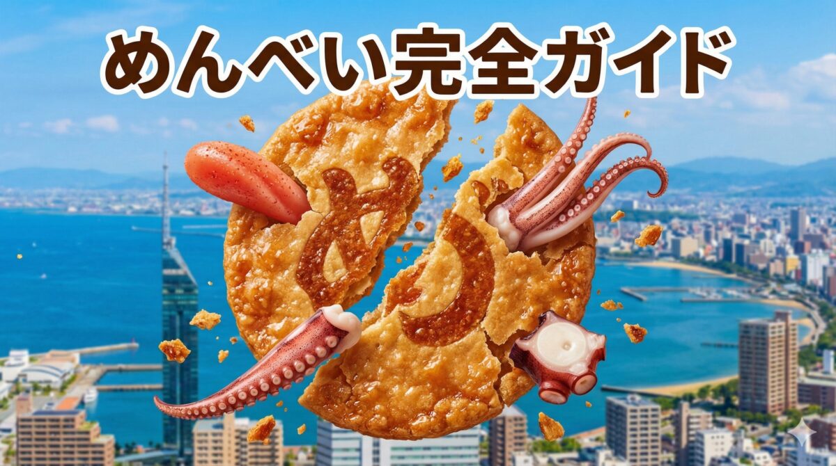 リアルな質感のめんべいが弾けて中から海鮮が飛び出す様子