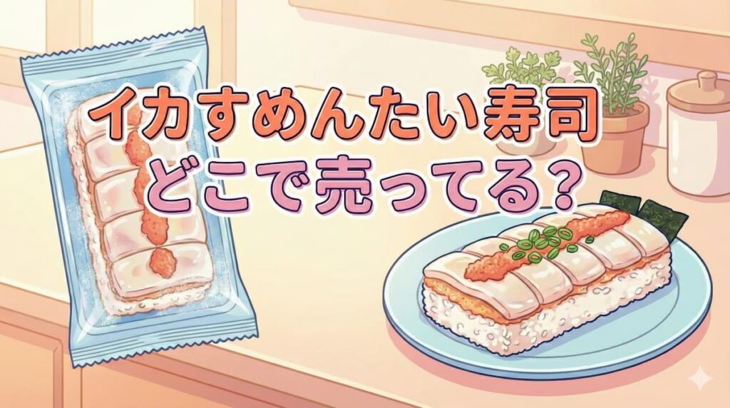 イカすめんたい寿司 どこで売ってる？というタイトル入りのアイキャッチ